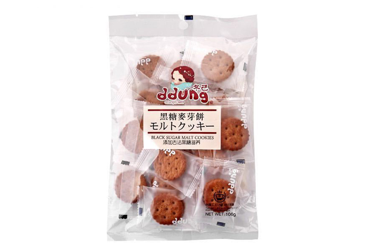 冬已小黑圆麦芽网红 黑糖麦芽夹心饼 MALT SANDWICH BISCUITS BROWN SUGAR 106G